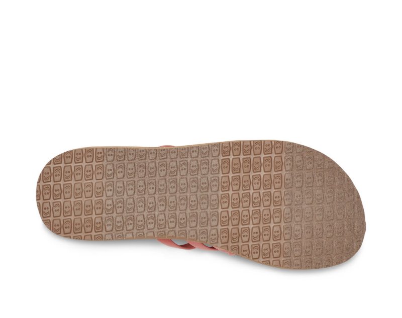 Sanuk Rio Slide Women's Flip Flops Pink / Brown | Canada 100JPQ